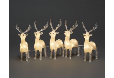 Konstsmide Acrylic Reindeer 5 piece Set (19cm x 13cm)
